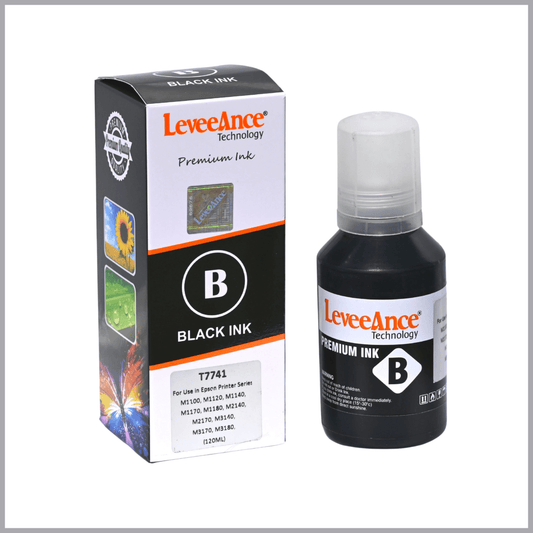LeveeAnce T7741 Compatible Ink Bottle Pigment Ink For Use in Epson Printer M1100,M1120,M1140,M1170,M1180,M2140,M2170,M3140,M3170,M3180 Printer (Black - Pigment) (120ML)